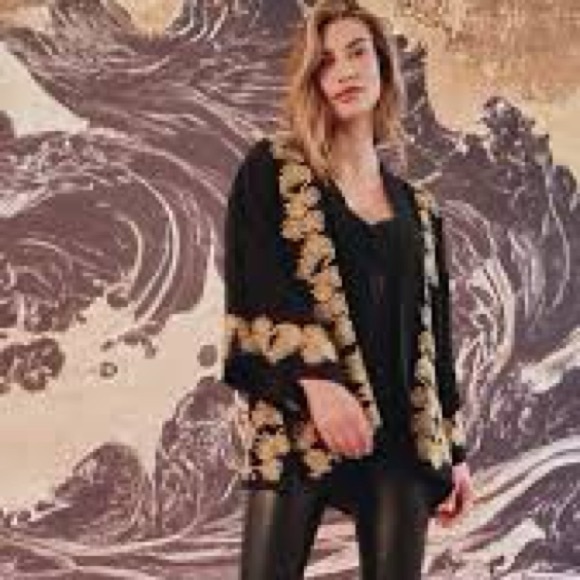 artemis muse Jackets & Blazers - Black and Gold Women's Kimono/jacket